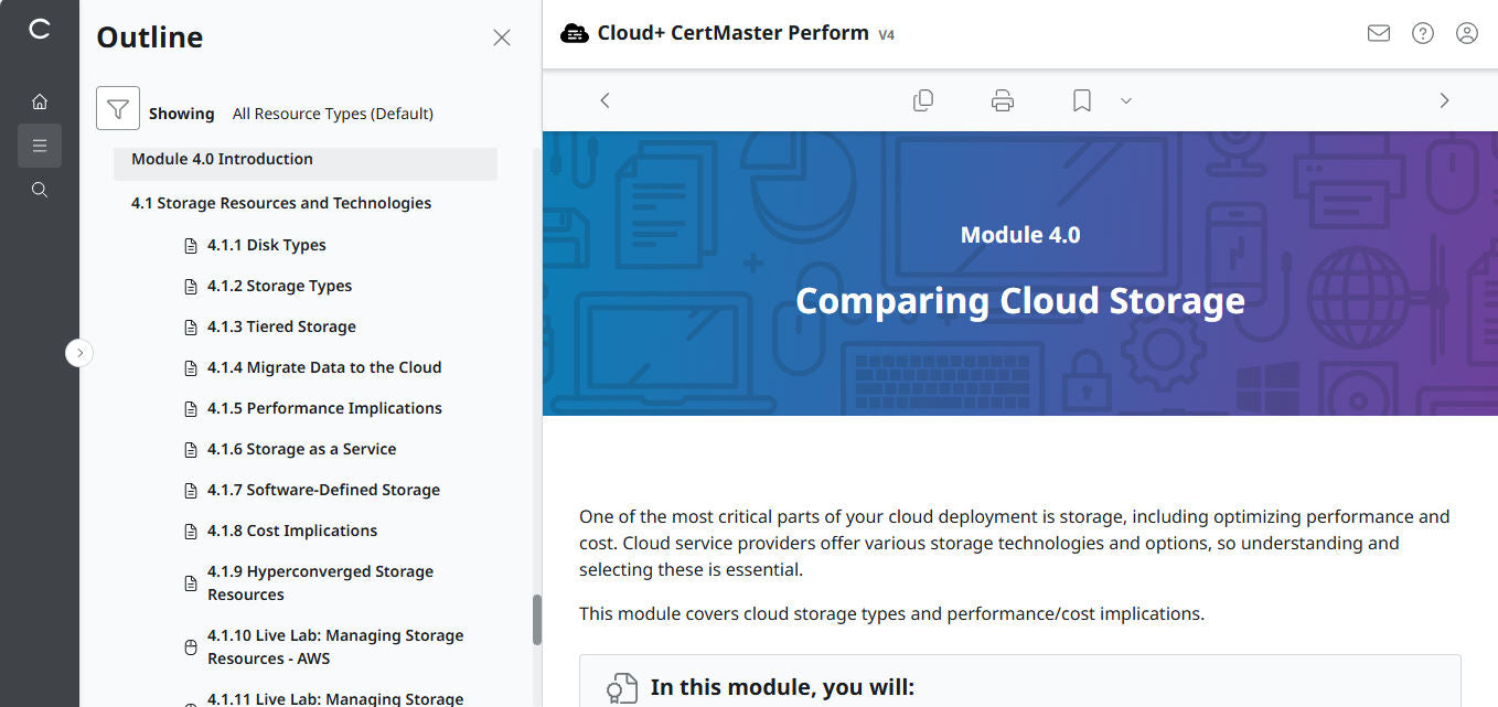 CompTIA Cloud+ CertMaster Perform (CV0-004)