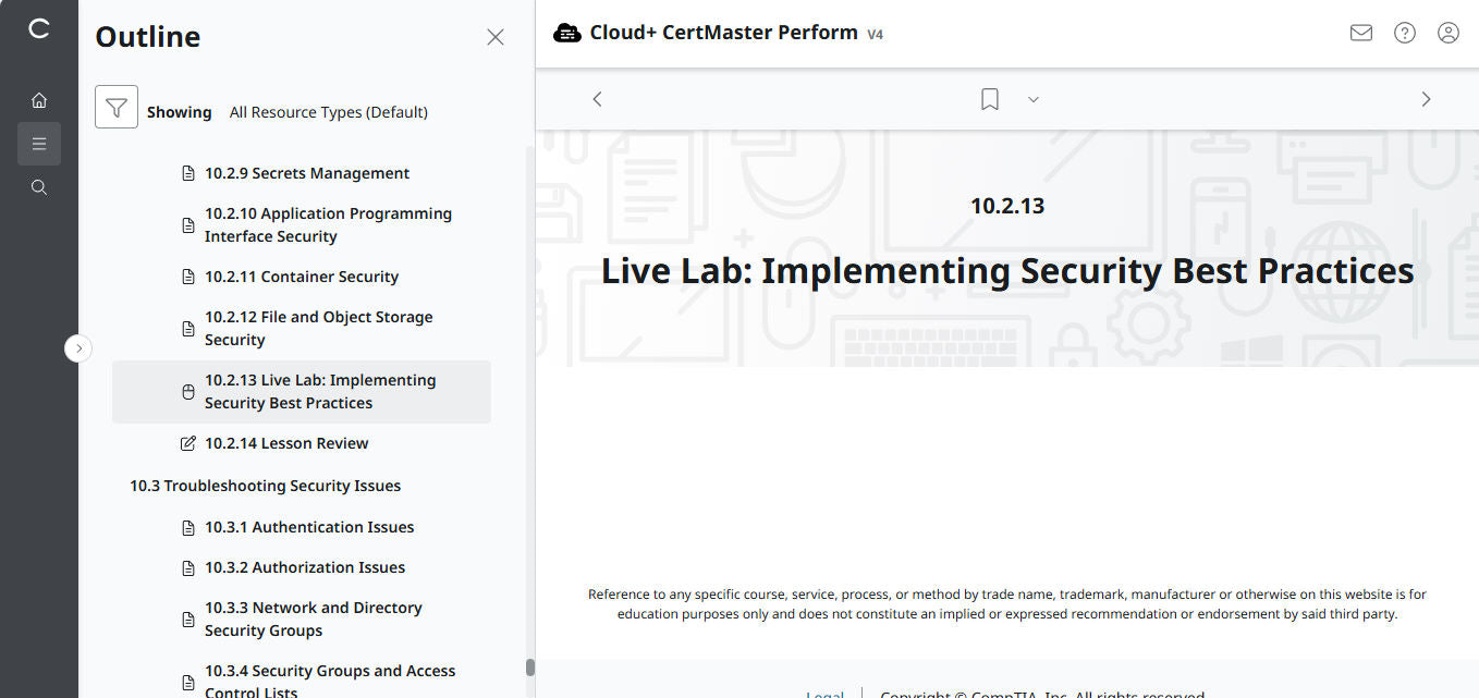 CompTIA Cloud+ CertMaster Perform (CV0-004)